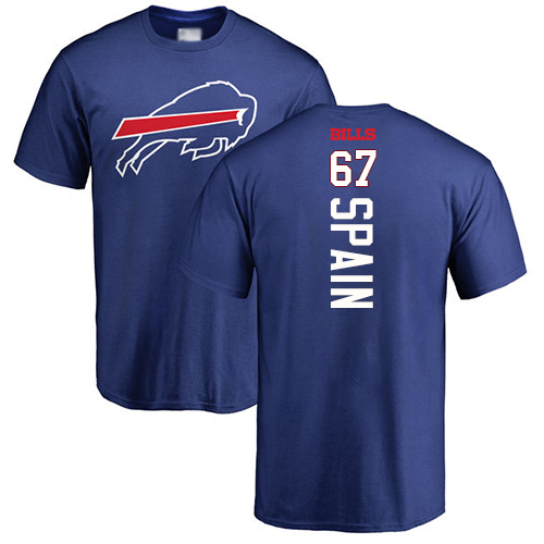 Men NFL Buffalo Bills #67 Quinton Spain Royal Blue Backer T Shirt->buffalo bills->NFL Jersey